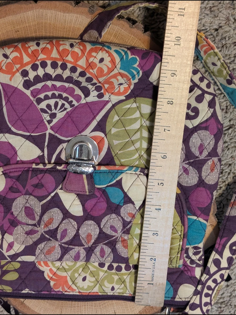 Vera Bradley Purple Quilted Floral Crossbody with Multicolor Accents